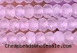 CRB3101 15.5 inches 2*3mm faceted rondelle tiny rose quartz beads