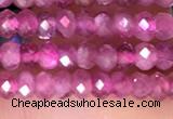 CRB3110 15.5 inches 2*3mm faceted rondelle tiny pink tourmaline beads