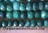 CRB3128 15.5 inches 2*3mm faceted rondelle tiny malachite beads