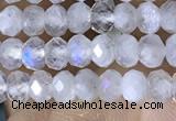 CRB3141 15.5 inches 2.5*4mm faceted rondelle tiny white moonstone beads