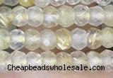 CRB3148 2.5*4mm faceted rondelle tiny golden rutilated quartz beads