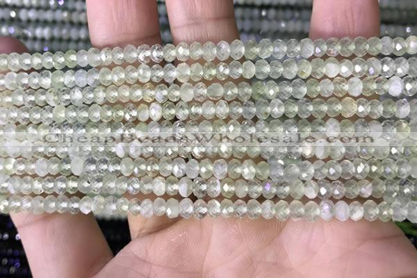 CRB3150 15.5 inches 2.5*4mm faceted rondelle tiny prehnite beads