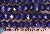 CRB3164 15.5 inches 2.5*4mm faceted rondelle tiny blue goldstone beads