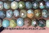 CRB3168 15.5 inches 2.5*4mm faceted rondelle tiny turquoise beads