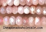 CRB3179 15.5 inches 2.5*4mm faceted rondelle tiny rhodochrosite beads