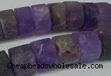 CRB318 15.5 inches 8*12mm tyre matte amethyst gemstone beads