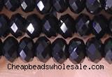 CRB3180 15.5 inches 2.5*4mm faceted rondelle tiny black spinel beads