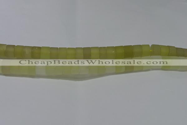 CRB319 15.5 inches 8*12mm tyre matte lemon quartz gemstone beads