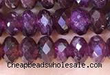 CRB3190 15.5 inches 4*6mm faceted rondelle tiny red garnet beads