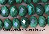 CRB3193 15.5 inches 4*6mm faceted rondelle tiny malachite beads