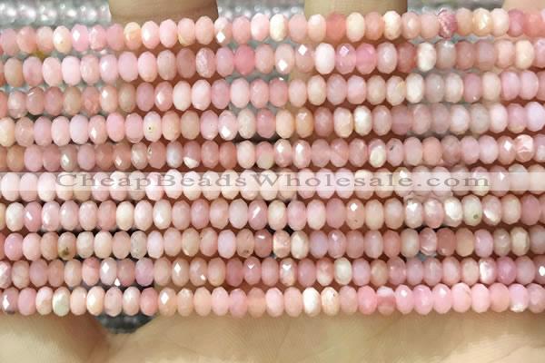 CRB3202 15.5 inches 2.5*4mm faceted rondelle pink opal beads