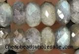 CRB3213 15.5 inches 5*10mm faceted rondelle labradorite beads