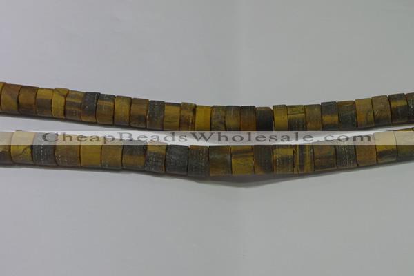 CRB326 15.5 inches 8*12mm tyre matte yellow tiger eye beads