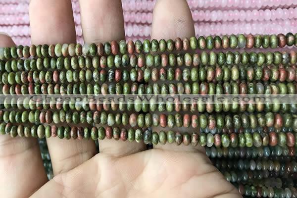 CRB4007 15.5 inches 2.5*4.5mm rondelle unakite beads wholesale