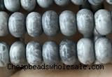 CRB4052 15.5 inches 4*6mm rondelle grey picture jasper beads wholesale