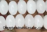 CRB4070 15.5 inches 5*8mm rondelle white jade beads wholesale