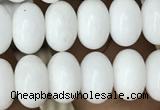 CRB4071 15.5 inches 5*8mm rondelle white porcelain beads wholesale