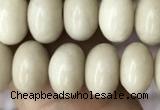 CRB4072 15.5 inches 5*8mm rondelle white fossil jasper beads wholesale