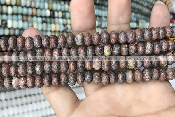 CRB4074 15.5 inches 5*8mm rondelle leopard skin jasper beads wholesale