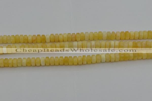 CRB410 15.5 inches 5*8mm rondelle yellow jade beads wholesale