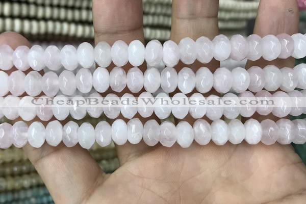 CRB4110 15.5 inches 5*8mm faceted rondelle rose quartz beads