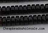 CRB418 15.5 inches 5*8mm rondelle black agate beads wholesale