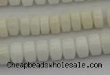 CRB423 15.5 inches 5*8mm rondelle white porcelain beads wholesale