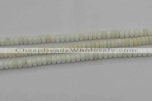 CRB423 15.5 inches 5*8mm rondelle white porcelain beads wholesale