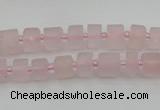 CRB450 15.5 inche 5*8mm tyre matte rose quartz gemstone beads