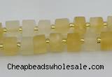 CRB453 15.5 inche 5*8mm tyre matte citrine gemstone beads