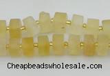 CRB454 15.5 inche 6*10mm tyre matte citrine gemstone beads