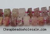 CRB460 15.5 inche 6*10mm tyre matte strawberry quartz gemstone beads