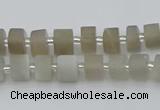 CRB465 15.5 inche 5*8mm tyre matte grey moonstone gemstone beads