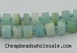 CRB468 15.5 inche 5*8mm tyre matte amazonite gemstone beads