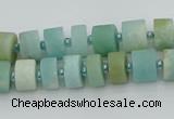 CRB469 15.5 inche 6*10mm tyre matte amazonite gemstone beads