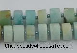 CRB470 15.5 inche 8*12mm tyre matte amazonite gemstone beads