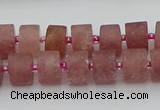 CRB479 15.5 inches 7*12mm tyre strawberry quartz beads wholesale