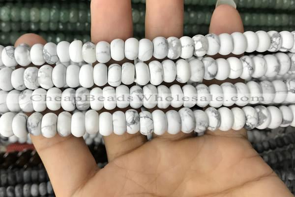 CRB5000 15.5 inches 4*6mm rondelle matte white howlite beads wholesale