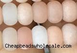 CRB5003 15.5 inches 4*6mm rondelle matte pink aventurine beads