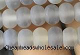 CRB5015 15.5 inches 4*6mm rondelle matte grey agate beads wholesale