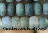 CRB5018 15.5 inches 4*6mm rondelle matte moss agate beads wholesale