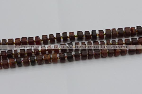 CRB506 15.5 inches 6*10mm tyre orange garnet beads wholesale