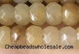 CRB5103 15.5 inches 4*6mm faceted rondelle yellow aventurine beads