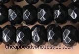 CRB5113 15.5 inches 4*6mm faceted rondelle black agate beads