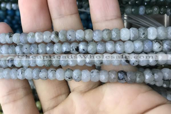 CRB5118 15.5 inches 4*6mm faceted rondelle labradorite beads