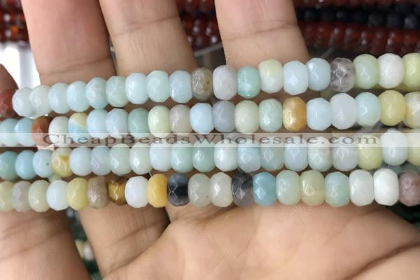 CRB5119 15.5 inches 4*6mm faceted rondelle amazonite beads wholesale