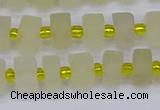 CRB518 15.5 inches 5*8mm tyre matte lemon quartz beads