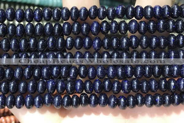 CRB5317 15.5 inches 4*6mm rondelle blue goldstone beads wholesale