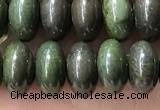 CRB5346 15.5 inches 5*8mm rondelle bronze green stone beads