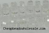 CRB549 15.5 inches 6*10mm faceted rondelle white crystal beads